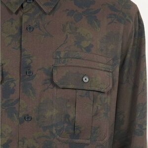 THE KOOPLES Floral Long-Sleeve Shirt Brown  MEDIUM 100% Viscose Soft NWT $275
